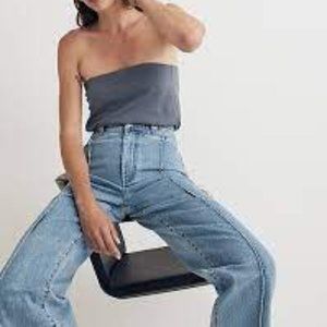 Women's Madewell The Perfect Vintage Pintuck Wide Leg Jeans